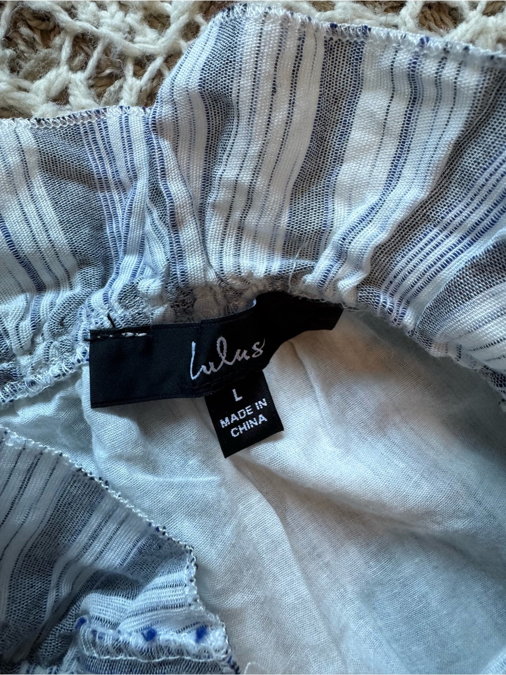 Maxi Beach Boho Dress Lulus Size Large Tiered Stripes Ruffles Flowy Cotton - Picture 6 of 8